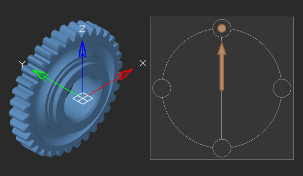 Modo de rotação da visualização do localizador
